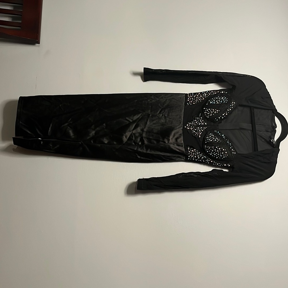 Black silk & sheer dress